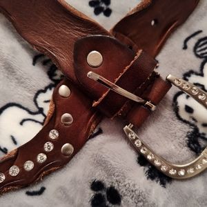 LEATHER RHINESTONE BELT